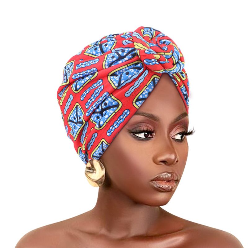 Colorful style headscarf flower headscarf hat elastic print hat sleeping hat