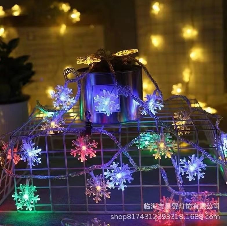 33m 20 LEDs Battery Operated String Lights LED star lights, atmosphere lights, camping lights, ball lights, Christmas birthday decorations, bedroom decorative lights.Snow (Multicolor)