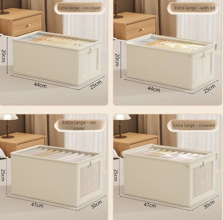 Oxford Cloth Window Visible Clothing with Lid Storage Box Household Clothing Fabric Storage Box Large Organizing Artifact Box Home Storage Organization Baskets Bins Containers Lidded Storage Bins