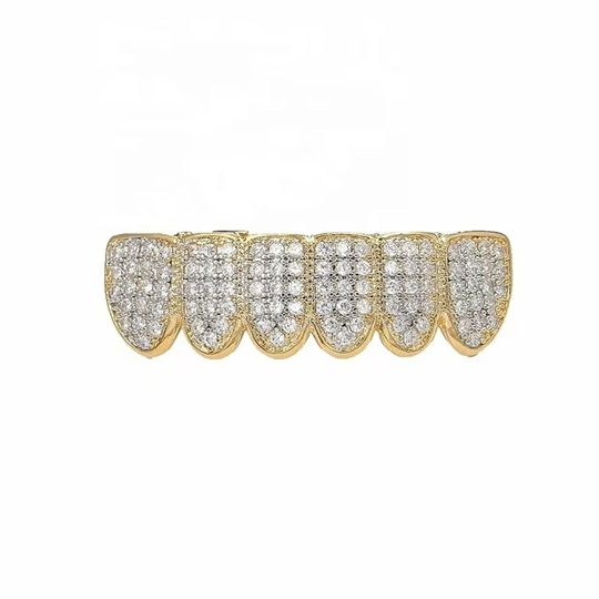 Hip-hop grill crushed ice jewelry braces micro-inlaid zircon personality trend jewelry colorful TeethGrillz