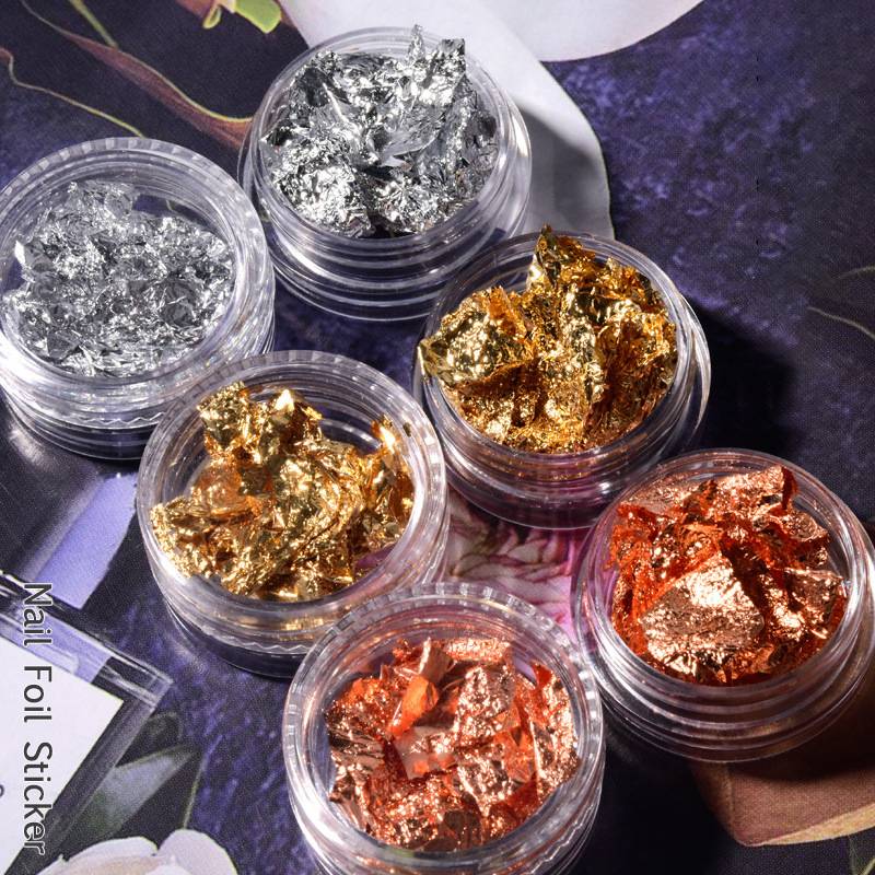 sp0057 Gold Foil Flakes Nail Art Crafts Copper Silver Foil Fragments Diy Crystal Resin Mold Filler For Jewelry Making Mold Filling Tool