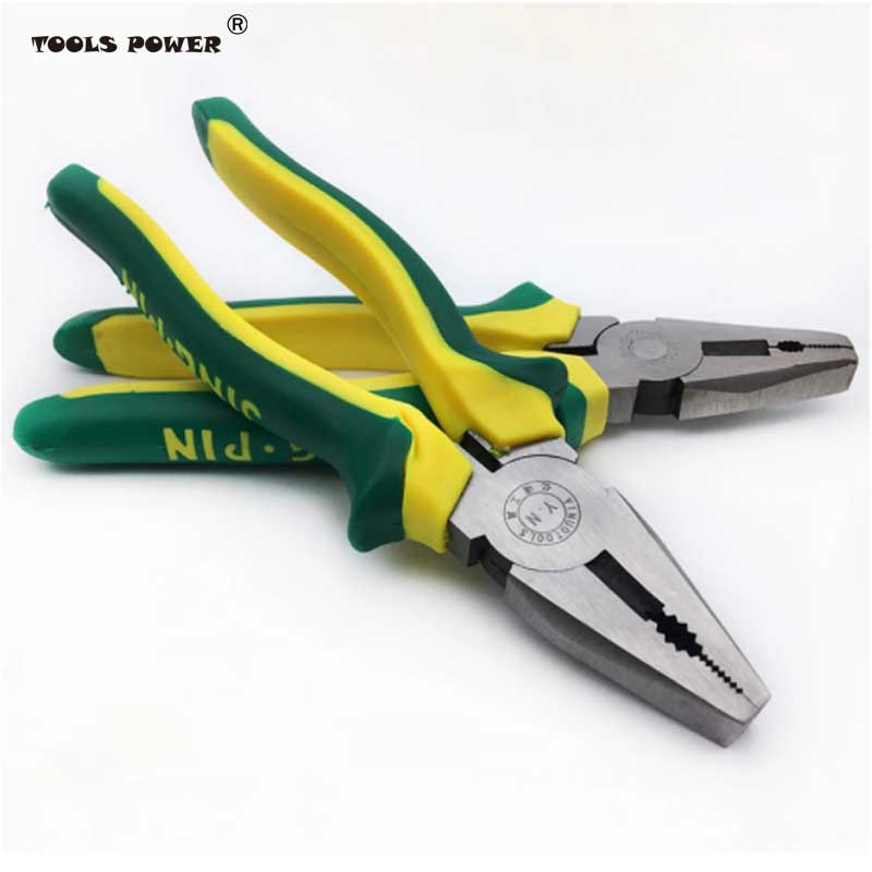 Tool power 8"/200MM Electrician Plier Wire Cable Cutter Scissors Flat Nose Multi-function Tiger Plier Letter Handle Alloy Steel Manual Tool