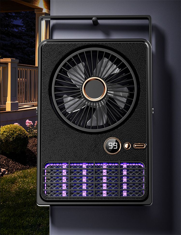 Indoor bedroom air conditioner fan mosquito killer lamp portable outdoor camping fan can be placed or hung two-in-one desktop fan mosquito killer lamp