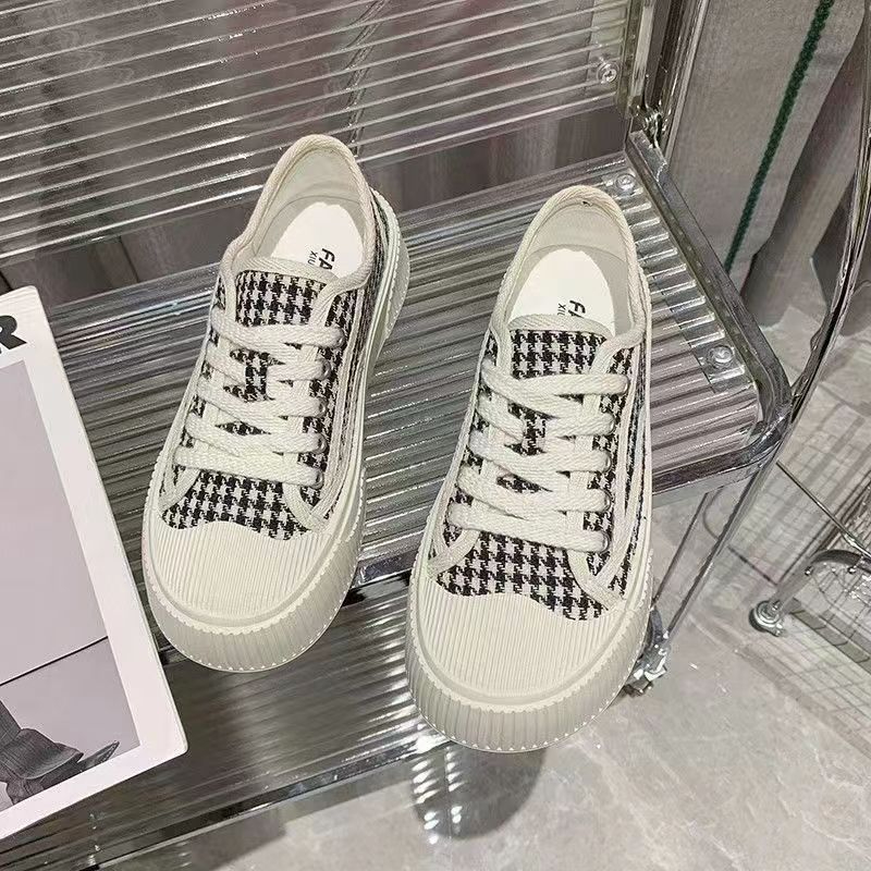 Women's Spring New Versatile Comfortable Canvas Shoes Soft Sole Breathable Casual Single Shoes