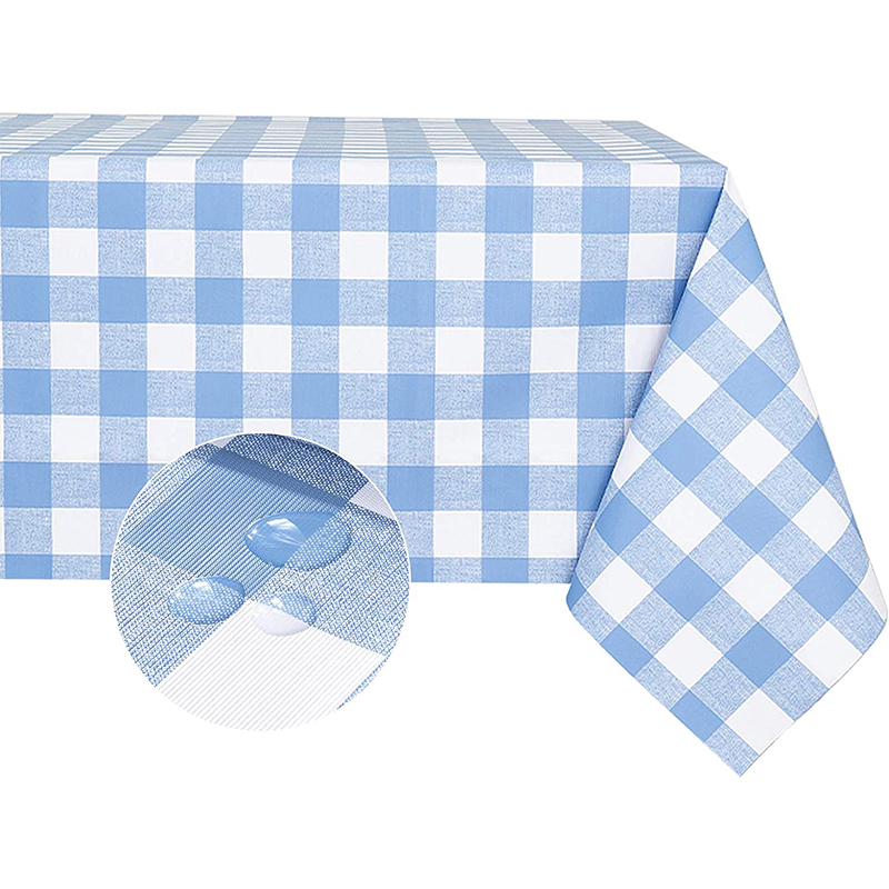 Checkered Vinyl Rectangle Tablecloth – 100% Waterproof Oil Proof PVC Table Cloth, Heavy Duty Wipeable Table Covers for Dining, Camping, Indoor and Outdoor Use