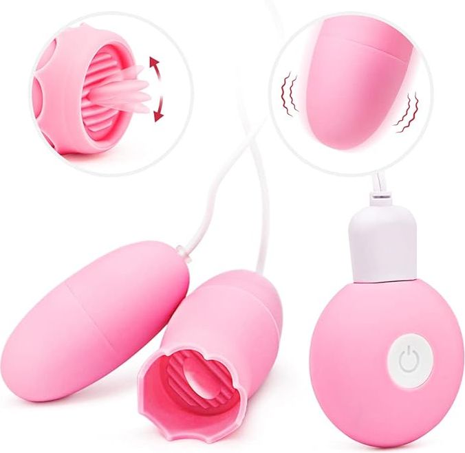 Tongue Lick Vibrators Quiet and Strong Clitoris, Sex Toy Vibrator for Women, Sex Toy with Shock Function for Her Couples Women G-Spot Stimulation Toy Love Balls with 10 Vibration Modes Tongue Licking