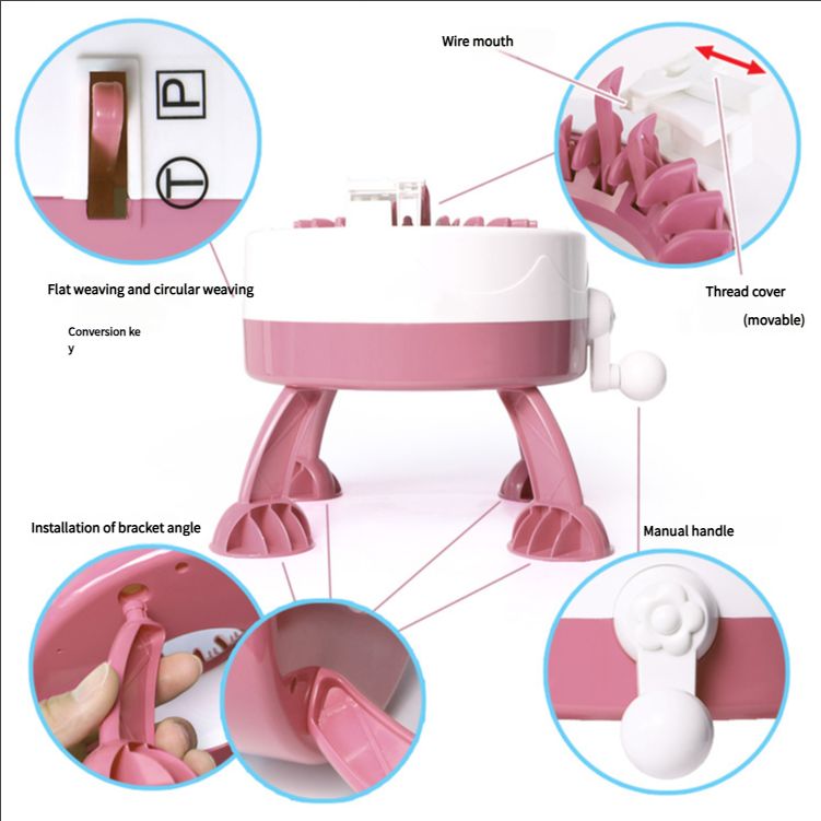 Handmade DIY Woolen Weaving Machine 22 Needle Star Cylinder Woolen Weaving Machine Yarn Weaver