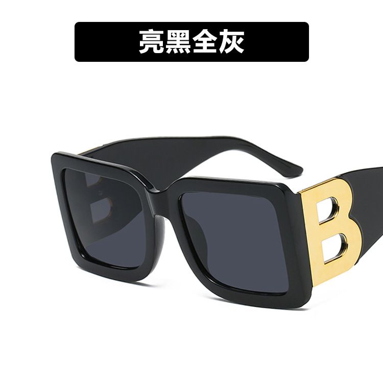 2024 new ins Europe and America personality trend retro big frame square sunglasses 18078