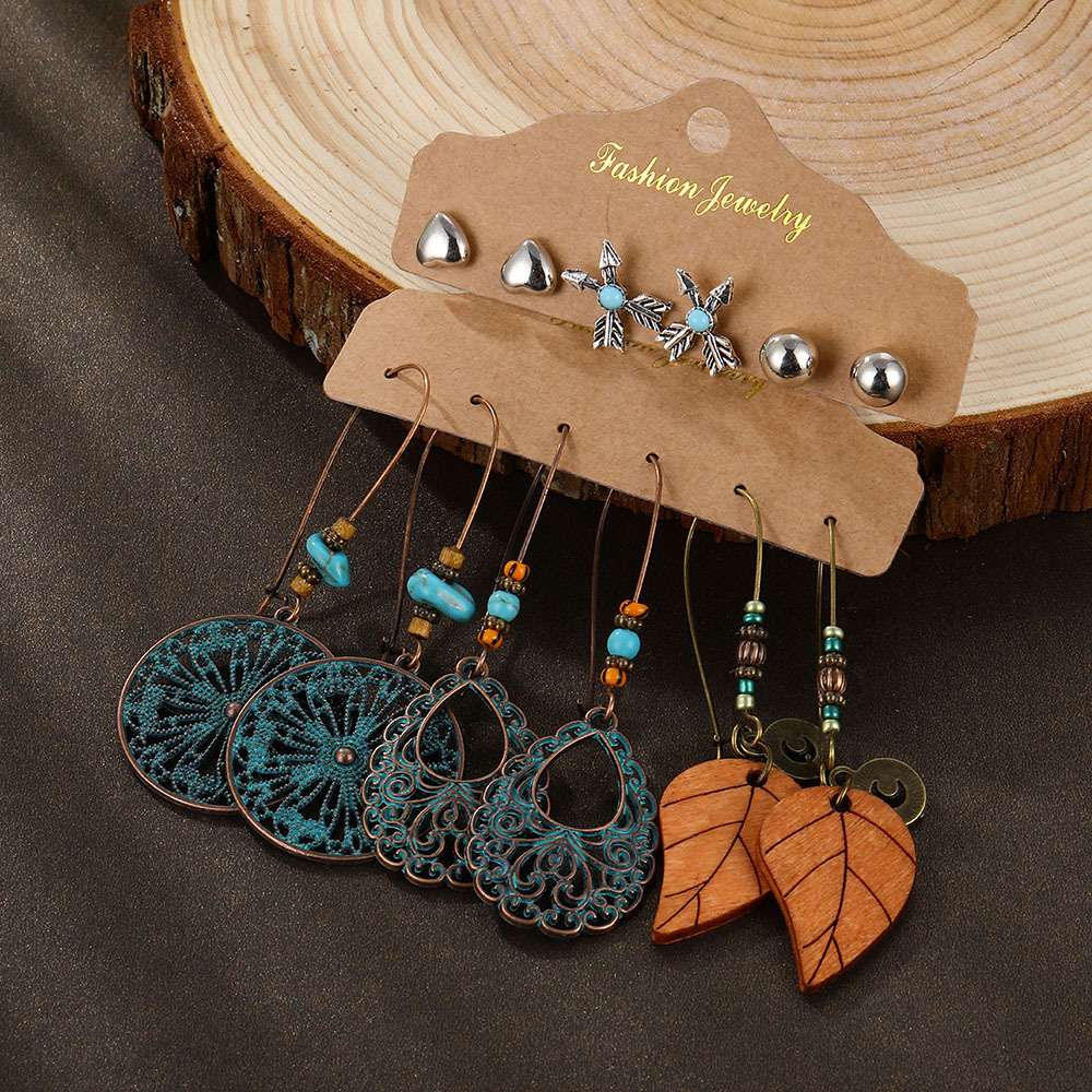 6-piece earring set Boho cross border hot earrings HJ1506