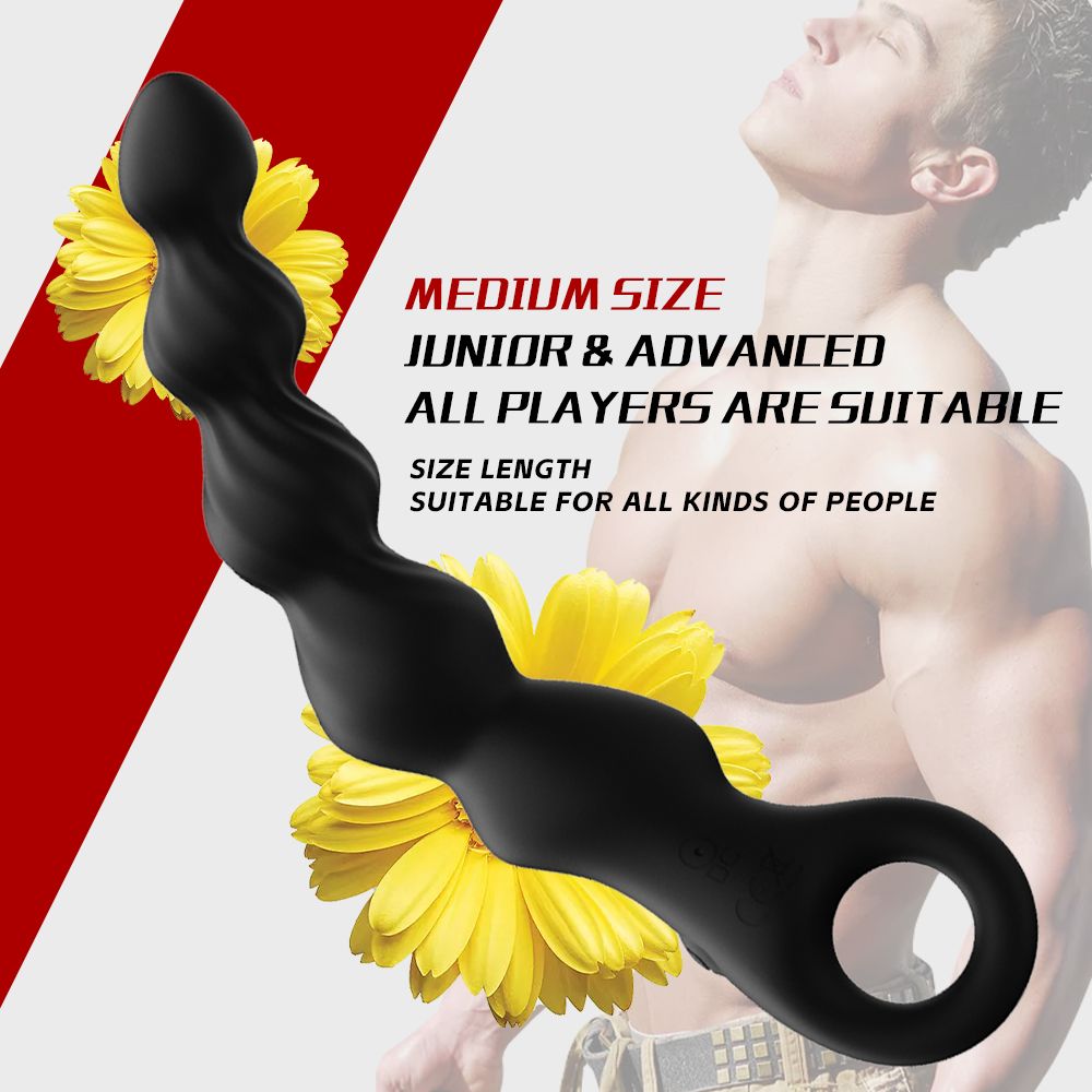 YY810 Anal Beads Sex Toys for Men, Anal Vibrator with Pull Ring Design Adult Toys Prostate Massager with 2 Powerful Motors & 12 Vibrating Modes, Male Sex Toys Dildo Anal Butt Plug for Men Women Couples