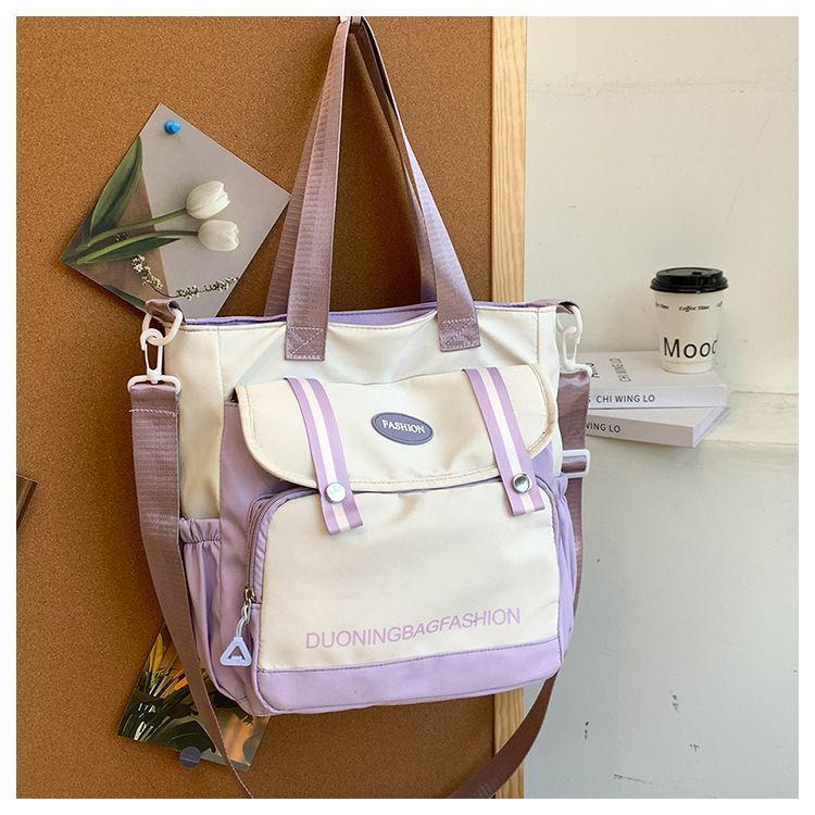 Miss DG 2025 new canvas large capacity tote bag shoulder bag student bag travel bag sports bag