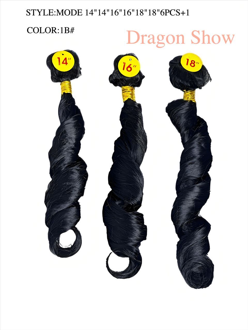 6pcs+1 Remarkable Hair Extention Romance Curl Loose Wave Bundles[JC 14'',16'',18'']
