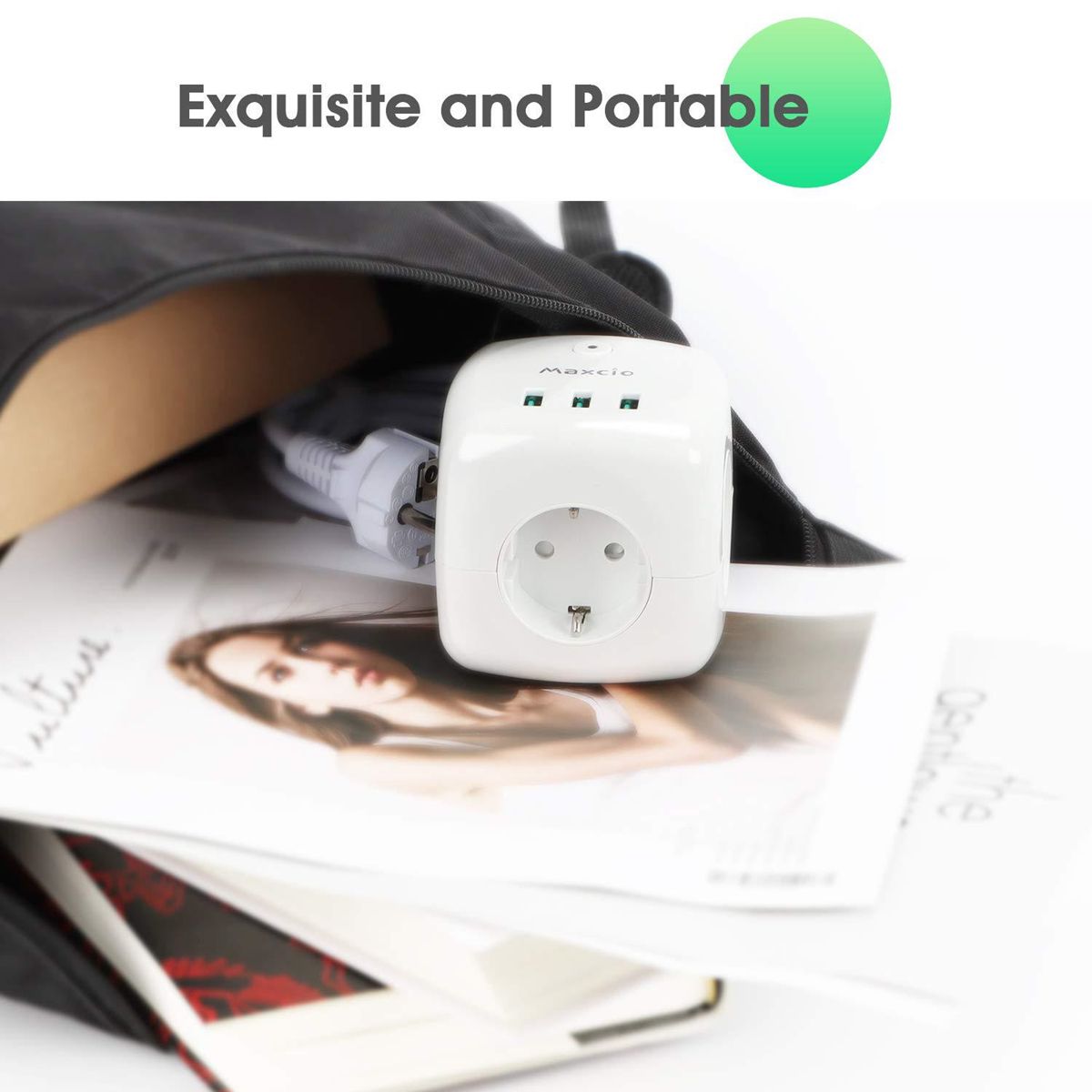 EU Plug Power Strip with 4 AC Outlets 3 USB Port 1 Type C 2M/3M Braided Cable Multi Socket with Switch for Home