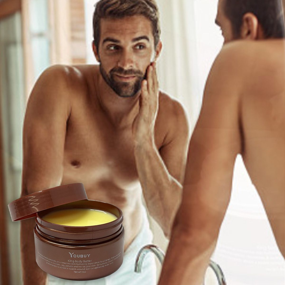 Cross border exclusive YOUBUY men's cologne body lotion with moisturizing, smooth, non greasy, and anti drying plant-based skincare lotion