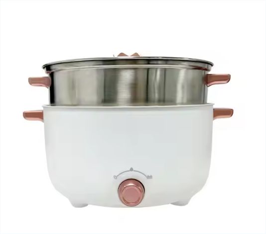 Glass Cover Electric Deep Cooking Hot Pot With Steamer Custom Kitchen Electric Multi-cooker