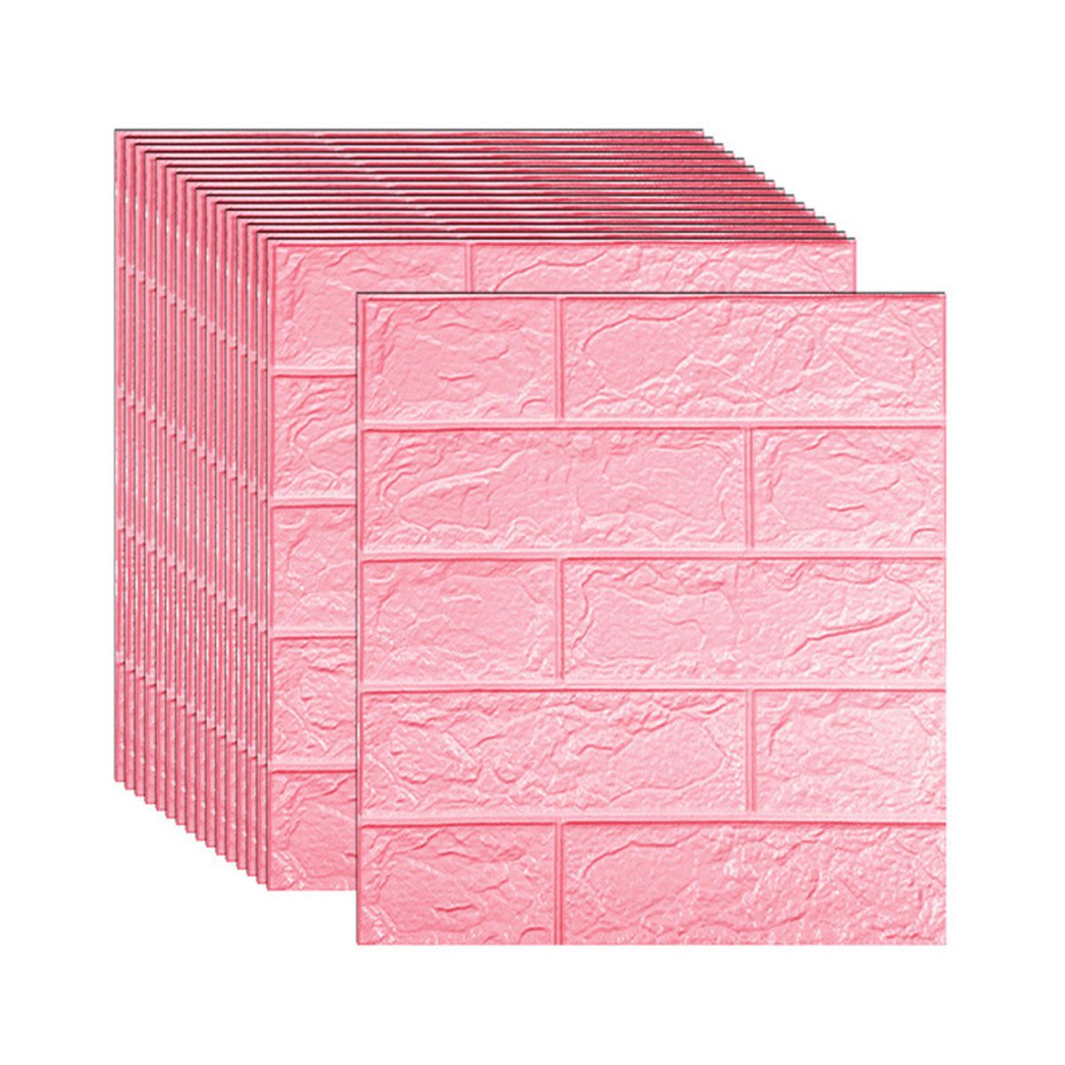 【Multi pcs】Soundproof Peel and Stick Wall Covering 3D Home Wallpaper Interior Decoration Design, Can Also Be Used in KitchenSmall size pink 3MM
