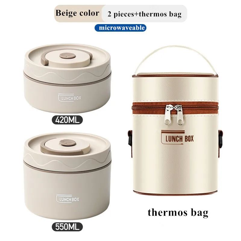 304 Insulated lunch box Portable office worker student single multi-layer mini bowl with lid heating pot bento box