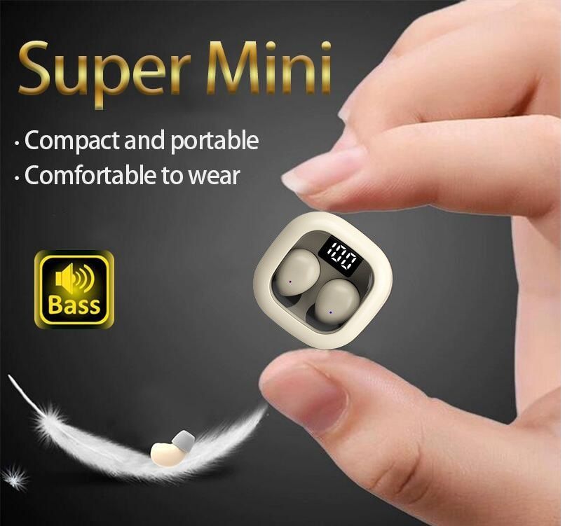 SK19 Mini Wireless Bluetooth Earbuds, Invisible Noise Canceling TWS Earphones, Ultra Small Mini Sleep Sports Headphones
