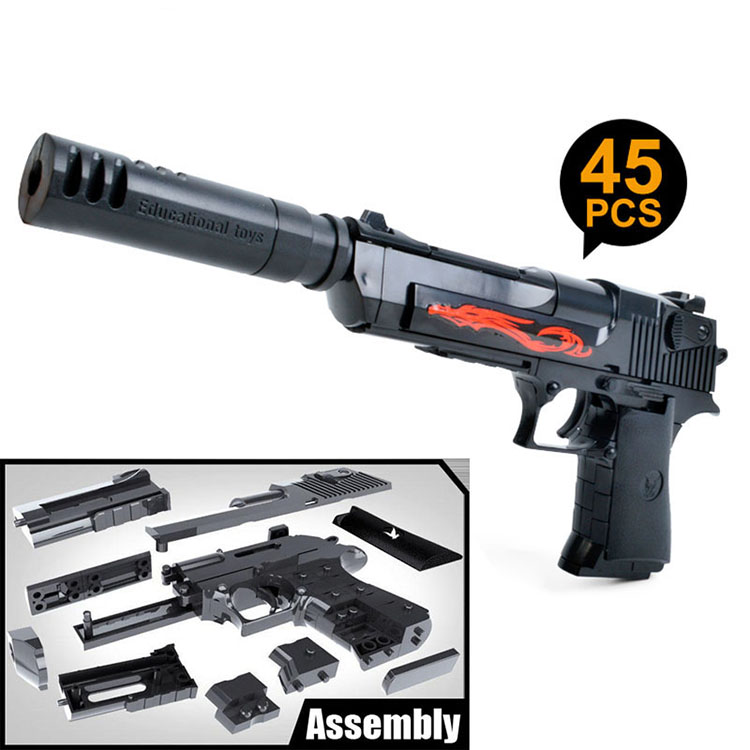 New Assembly Toy Gun Building Blocks Pistol Rifle DIY 3D Miniature Model Plastic Gift for Boy Kids