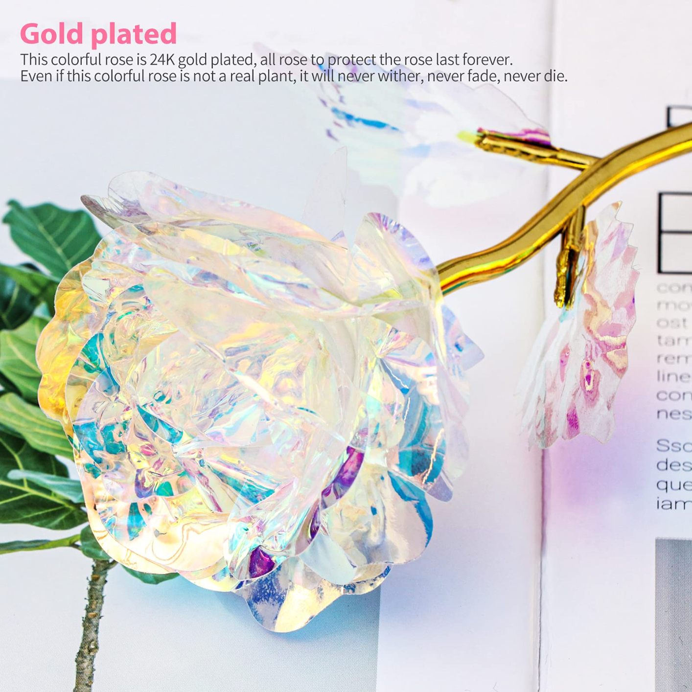 24K Golden Rose, Artificial Rose Flower Gifts for Her with Luxury Gift Box Great Gift Idea for Valentine's Day, Mother's Day, Birthday, Anniversary