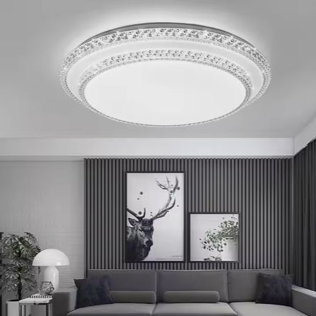 Simple Living Room Modern Light Luxury Lamps Bedroom LED ceiling Lamp Double-layer Round Lamp 45W  50X50cm