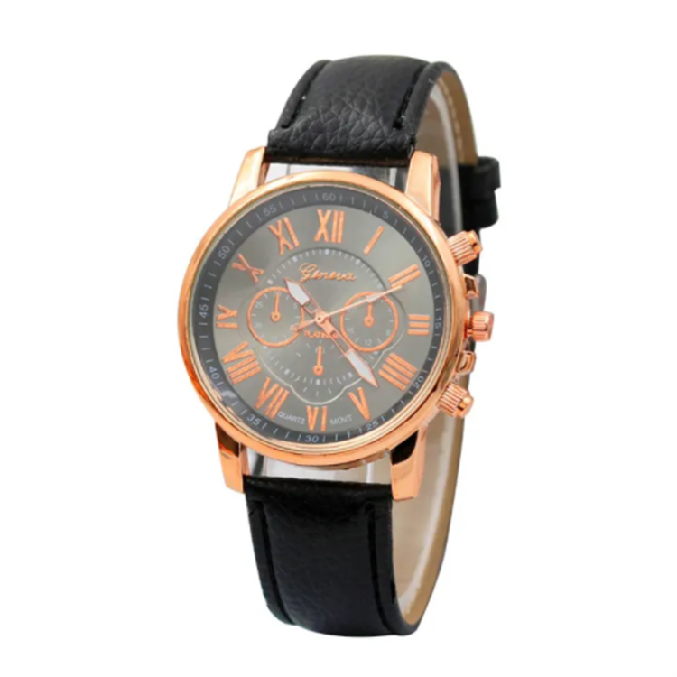 Luxury Casual Watch Roman Numeral Women Watches Quartz Watch Ladies Jewelry black Black