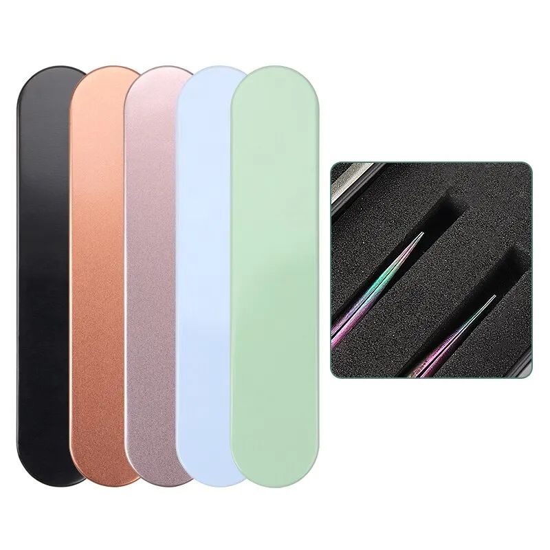 Professional Eyelash Tweezers Storage Box Stainless Steel Lash Extension Anti-static Tweezers Iron Box Eyelashes Makeup Tool