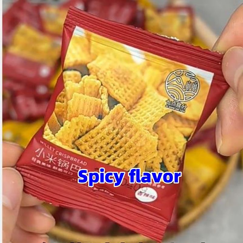 10 packs Crispy Xiaomi, Guoba, Potato Chips, Snacks, and Snacks - Internet famous puffed food CRRSHOP food nibble snack spicySpicy flavor    6g /pack