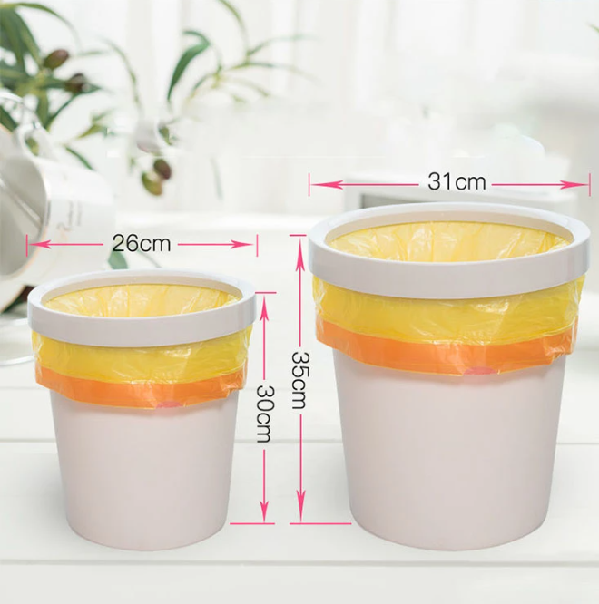 15pcs/1roll Disposable Trash Bags Household Kitchen Garbage Bag Shorage Drawstring Handles Not Dirty Hands Plastic Storage Bags