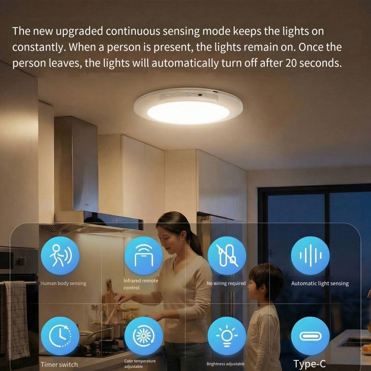 No Wiring Magnetic LED Ceiling Light, Infrared Human Body Induction Lamp, Wall Mount Lighting for Entryway Corridor Cloakroom Balcony Home Decor