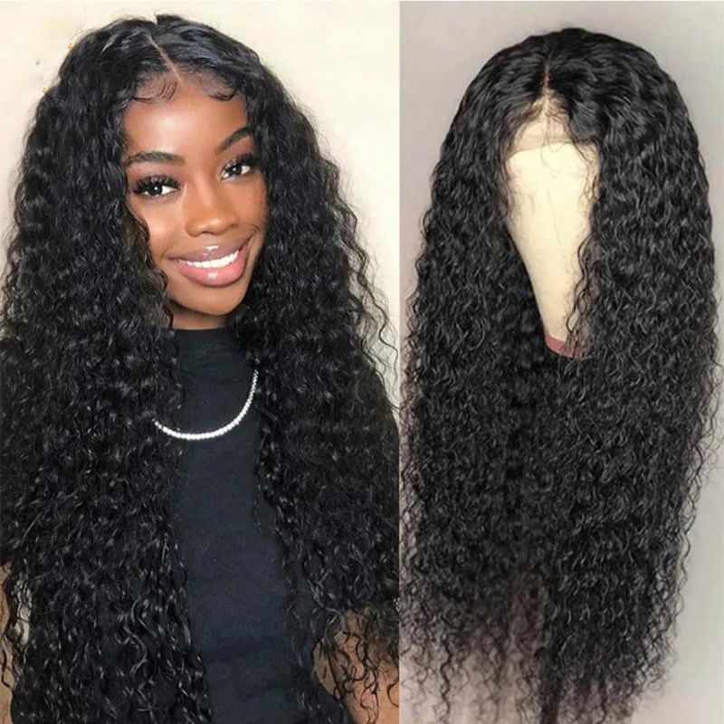 Wig for women, long curly hair, small curl, slightly curly, explosive head cover