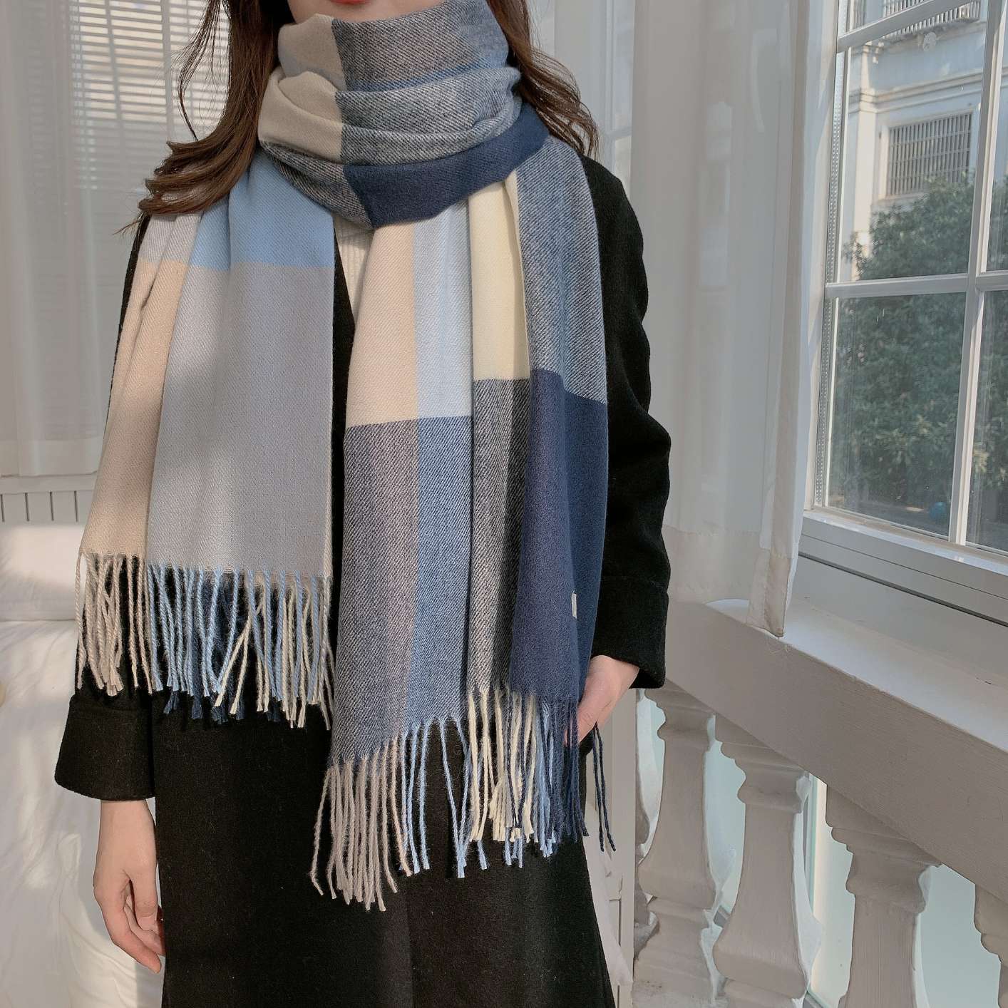 Women's Winter New Imitation Cashmere Scarf Plaid Scarf