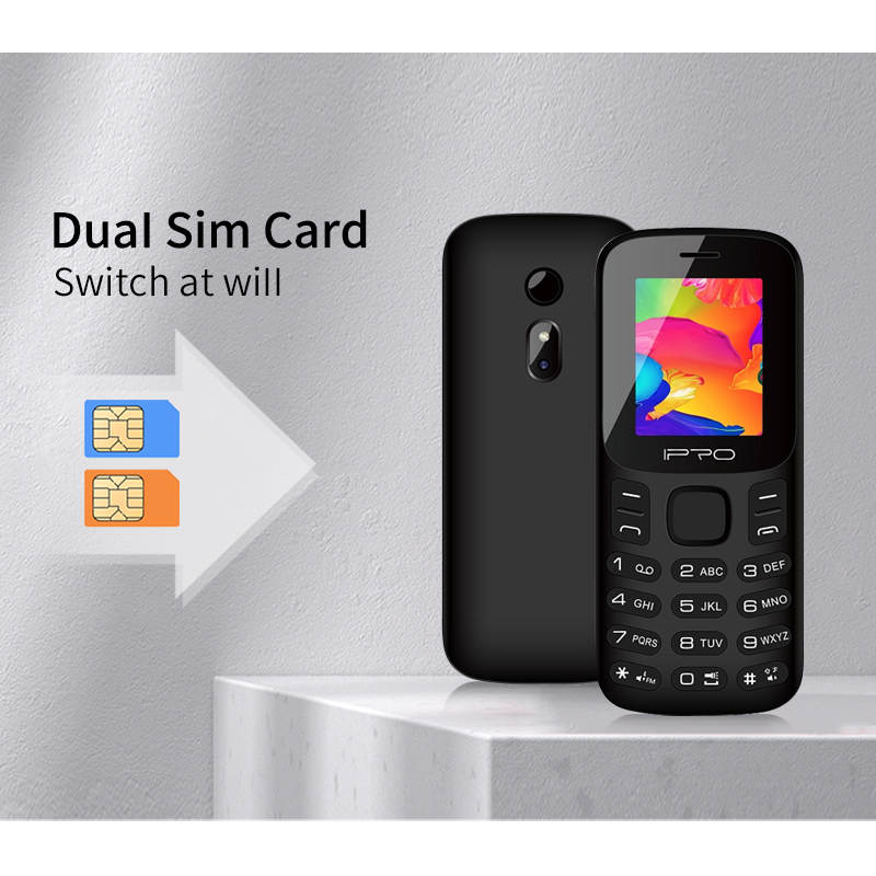 IPRO A20 2G Feature Phone 1400mAh Large Battery FM MP3 Music Playing 0.08MP Camera with Flashlight Torch French English Language 32MB GSM Celular Mobile Phones 
