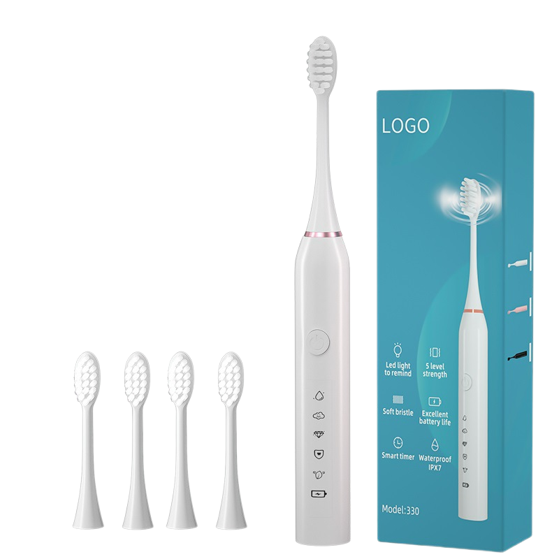 Electric Toothbrush Sonic Cleaning Rechargeable Toothbrush with Timer Pressure Sensor 5 Modes Sonic Toothbrush for Adults
