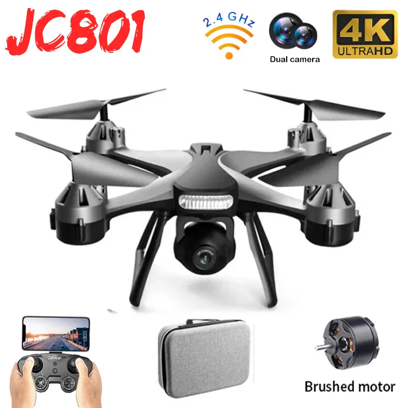 2023 JC801 HD Drone 4K Professional New Aerial Helicopter Quadcopter Control Dual Remote Camera Dual WIFI Photography Camera