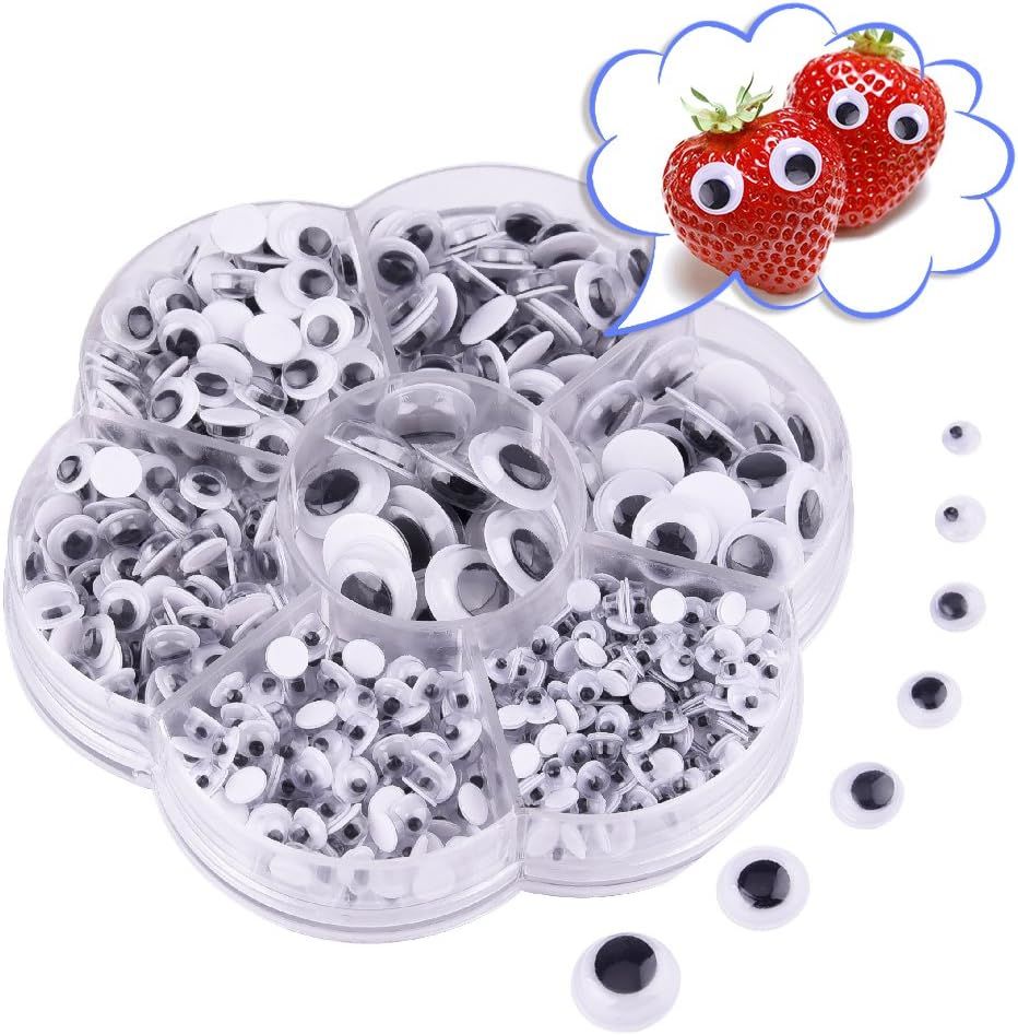 Wiggle Googly Eyes 700pcs, Self Adhesive Googly Eyes DIY Scrapbooking Crafts (Assorted Sizes)