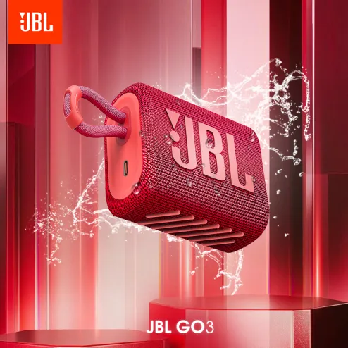 JBL JBLGO3RED GO 3 Waterproof IP67 Portable Bluetooth Speaker with Vibrant  Color Options - Red