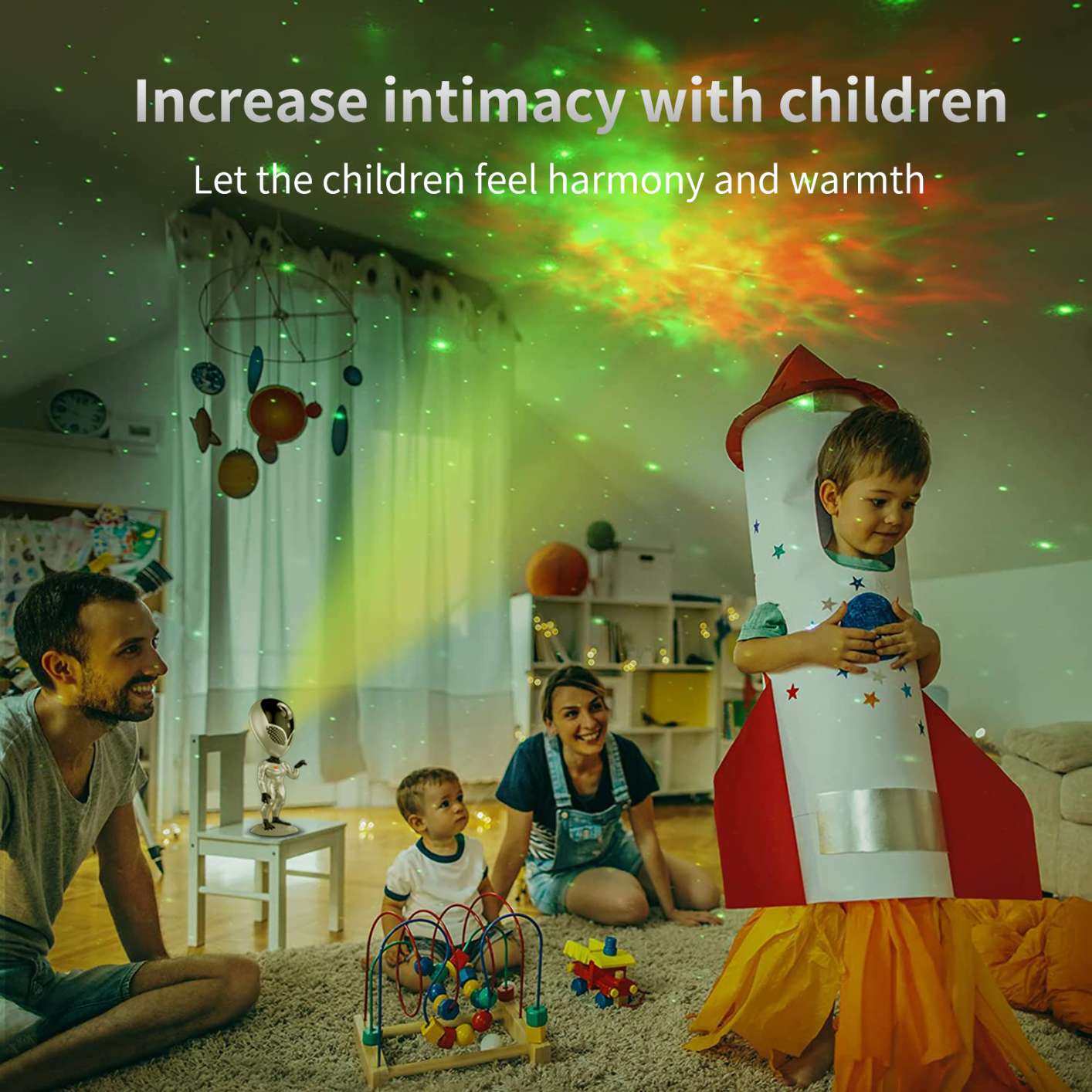 Alien star light dream aurora nebula bedroom projection light children's voice interactive smart atmosphere night light