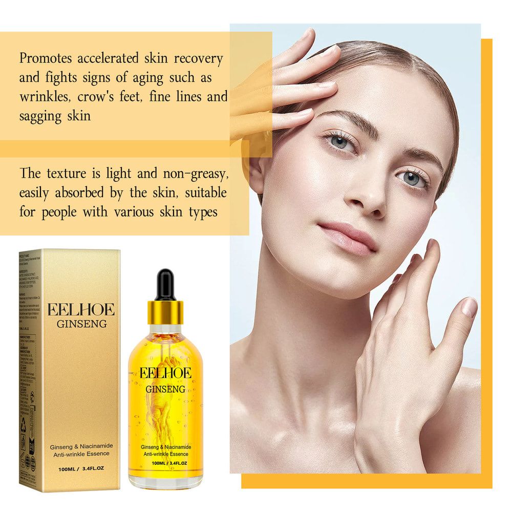 EELHOE Ginseng Face Serum Natural Organic Plant Essence Reduce Wrinkles Shrink Pores Moisturize Nourish The Skin. Facial Care Products