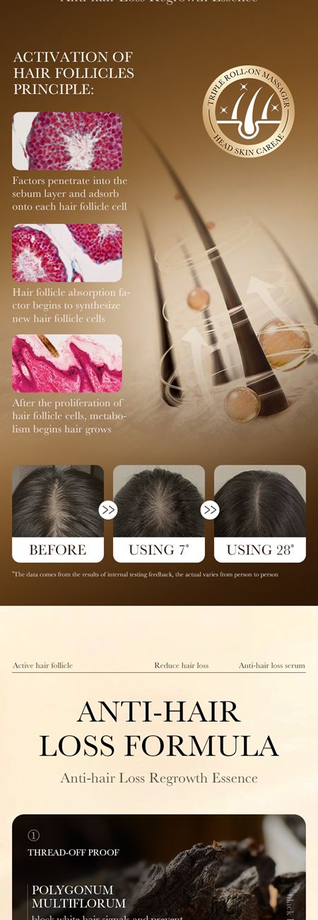 ZOZU Anti-hair loss essence strengthens hair roots, improves hair loss and promotes hair growth