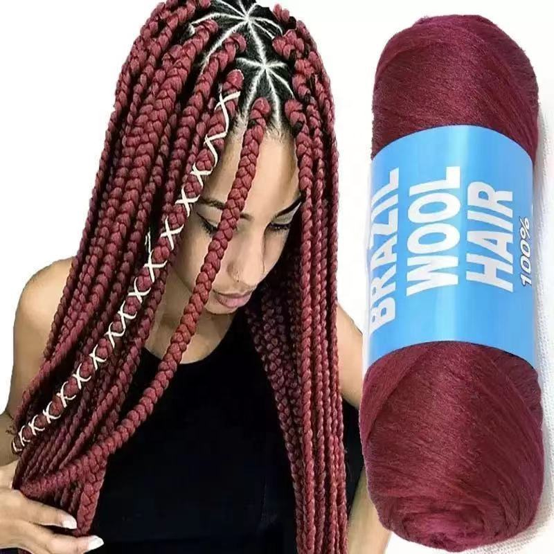 Brazilian Wool Hair 12 Roll Black Acrylic Yarn for African Hair Braiding Sengalese Twisting Jumbo Braids/Crochet Faux Locs/Wraps/Dreadlocks