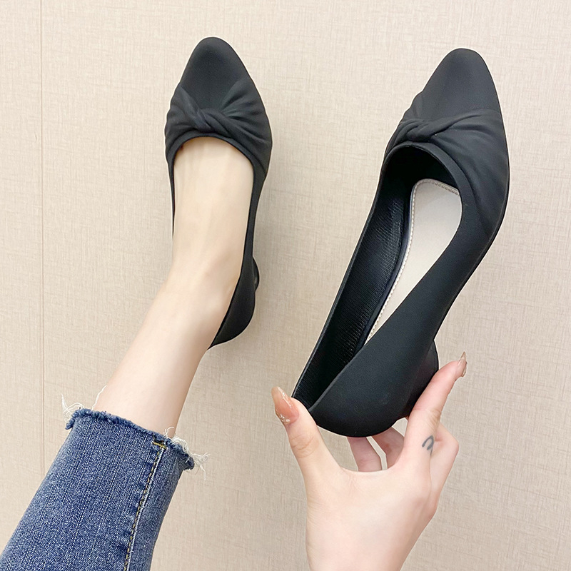 women's bow flat work shoes elegant girls single shoes simple design casual shoes