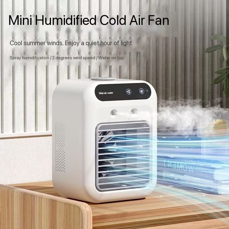 Household small air conditioning fan portable refrigeration spray cooler humidification electric fan desktop mobile cooling fan