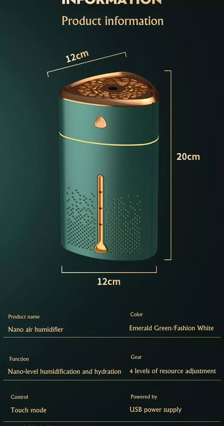CRELVCOE 1000ML Air Humidifier 7 Color LED Light Aromatherapy Fragrance Essential Oil Diffuser USB Aroma Mist Maker