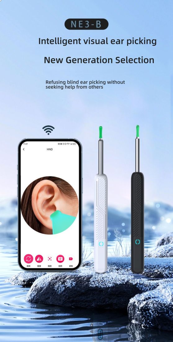  Wireless Smart Visual Ear Cleaner with HD Camera, LED Light, Connects to Phone for Adults & Kids - Safe & Easy Ear Wax Removal Tool 