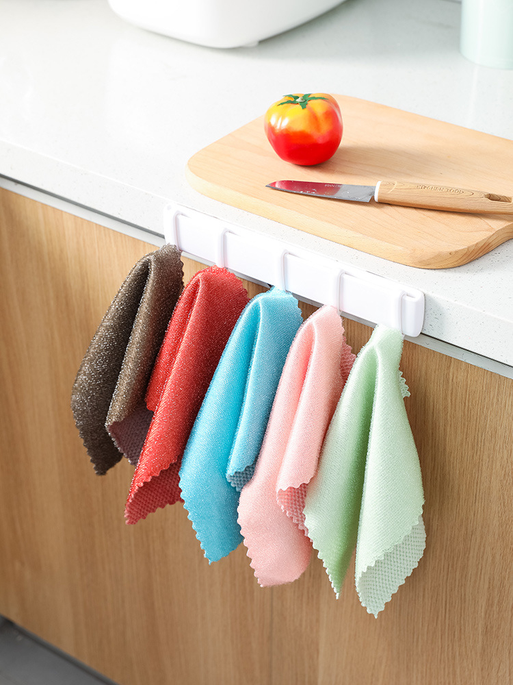 5Pcs Kitchen Anti-Grease Wiping Rags Efficient Fish Scale Wipe Cloth Cleaning Cloth Home Washing Dish Cleaning Towel
