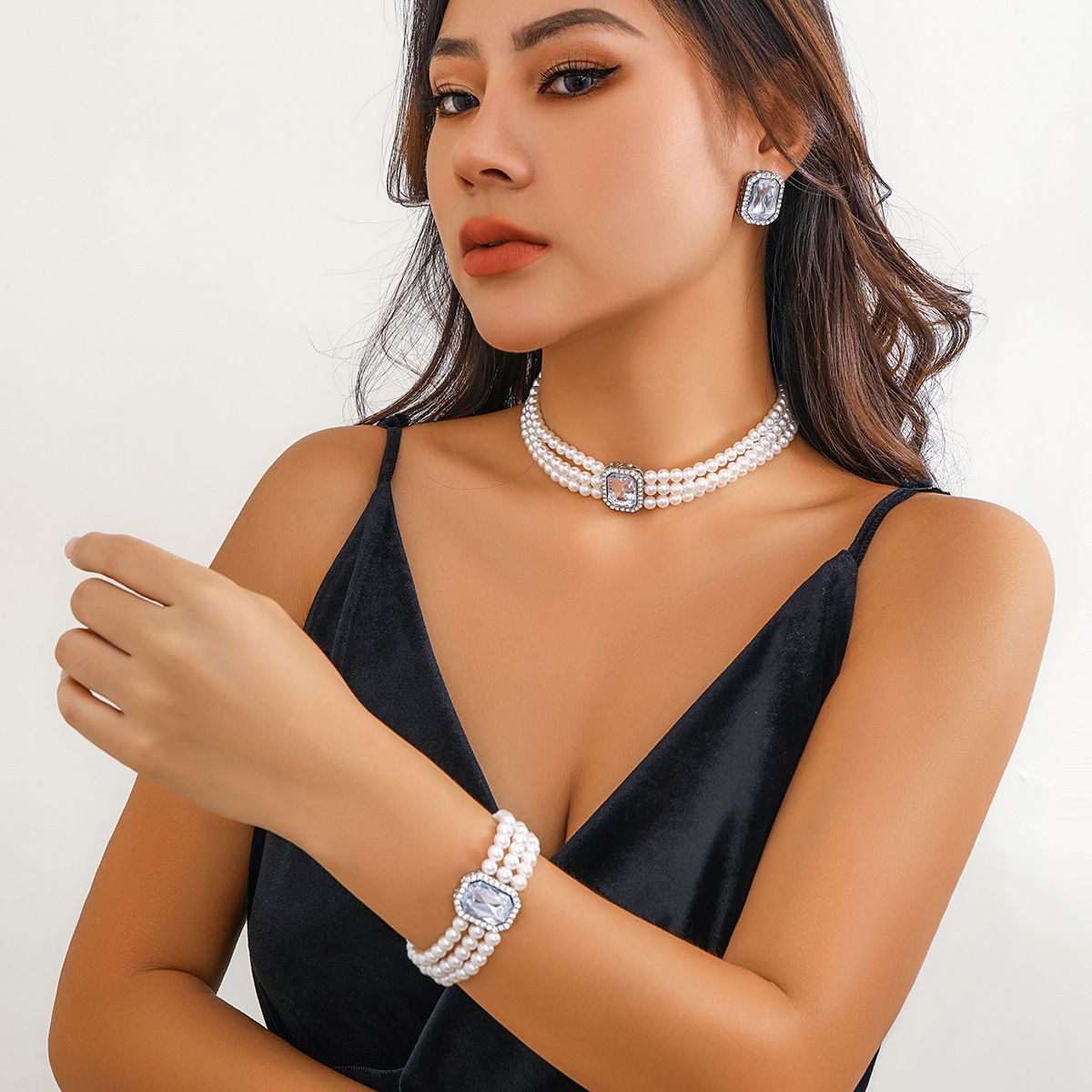 Light luxury high-end pearl necklace set, Christmas gift, friend gift