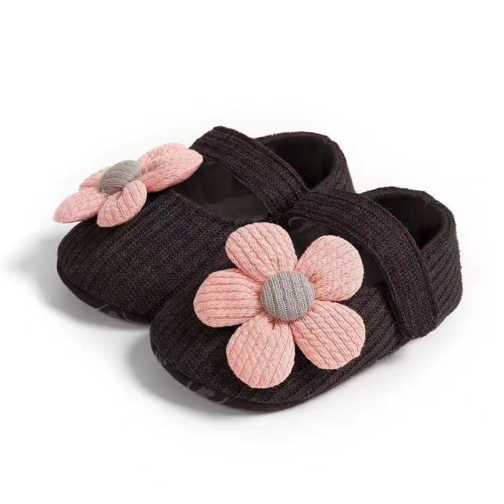Spring and autumn small flowers sweaters, 0-1 years old baby, soft bottom, anti-female baby princess shoes
