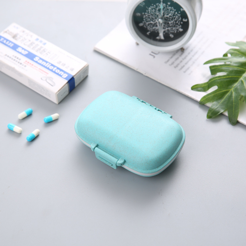 Pillbox Tablet Box 8 Compartments 2 Colors Handy Medication Box,Pill Box Moisture-resistant Design,BPA Free For Travel & Daily Use
