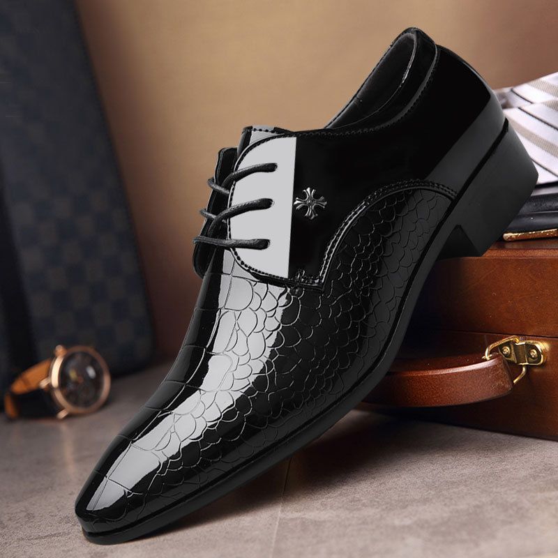 Men's shoes new leather shoes men's business dress shoes large size wedding shoes 8828
